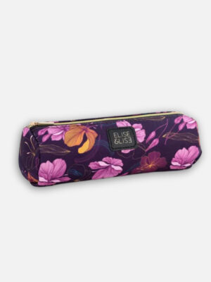 Pencil-Case (Federmäppchen oder Etui) mit floralem Muster in Lilatönen