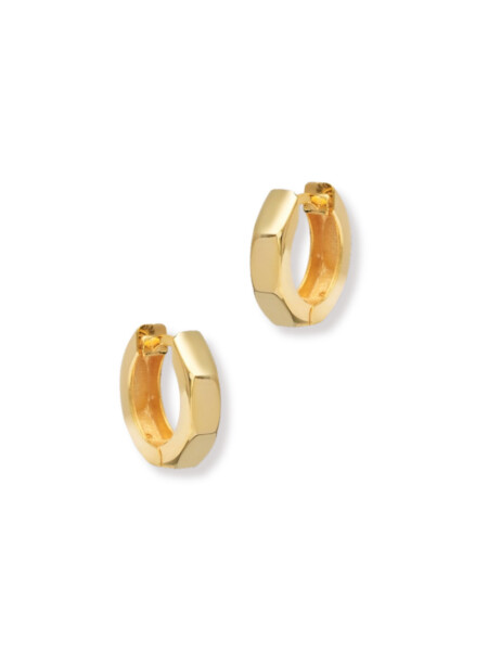 Oktagonale, geometrische Creolen-Ohrringe aus 925 Sterlingsilber, mit 16K Goldplattierung