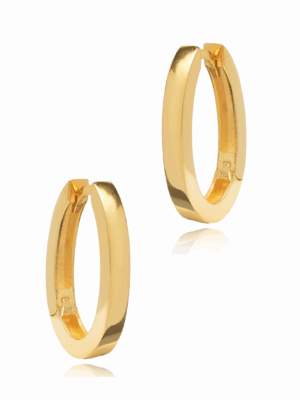 Creolen-Ohrringe in ovaler Form, aus 925 Sterlingsilber, vergoldet