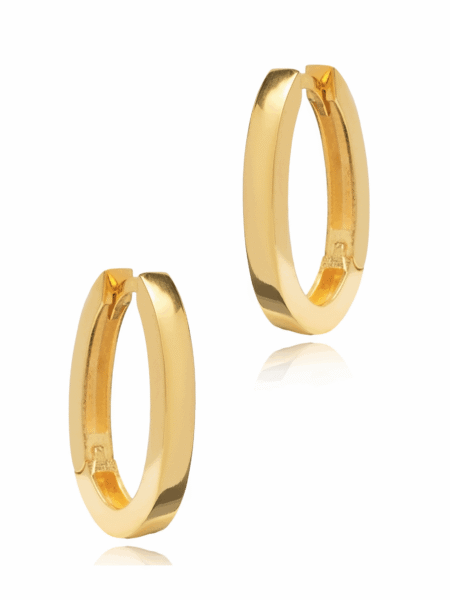 Creolen-Ohrringe in ovaler Form, aus 925 Sterlingsilber, vergoldet