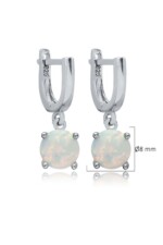 Ohrhänger aus Sterlingsilber und rundem weißem Opal