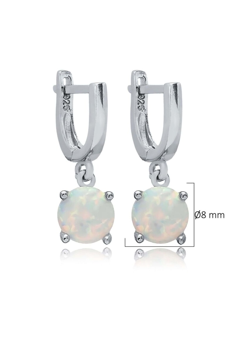 Ohrhänger aus Sterlingsilber und rundem weißem Opal