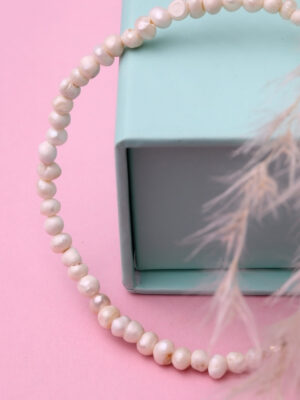 Armband mit Süßwasserperlen – 925 Sterlingsilber Roségold