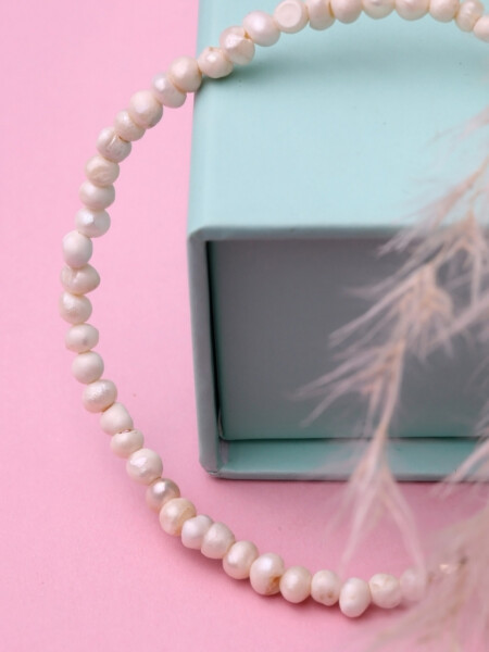 Armband mit Süßwasserperlen – 925 Sterlingsilber Roségold