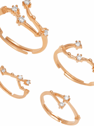 Sternzeichen-Konstellations-Ringe in Sterlingsilber, rosévergoldet