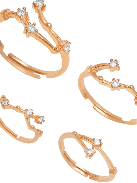 Sternzeichen-Konstellations-Ringe in Sterlingsilber, rosévergoldet