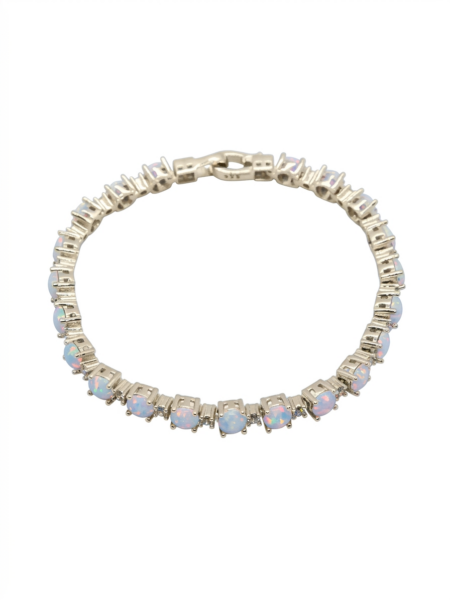 Tennis-Armband mit 22 Opalen und Zirkonia