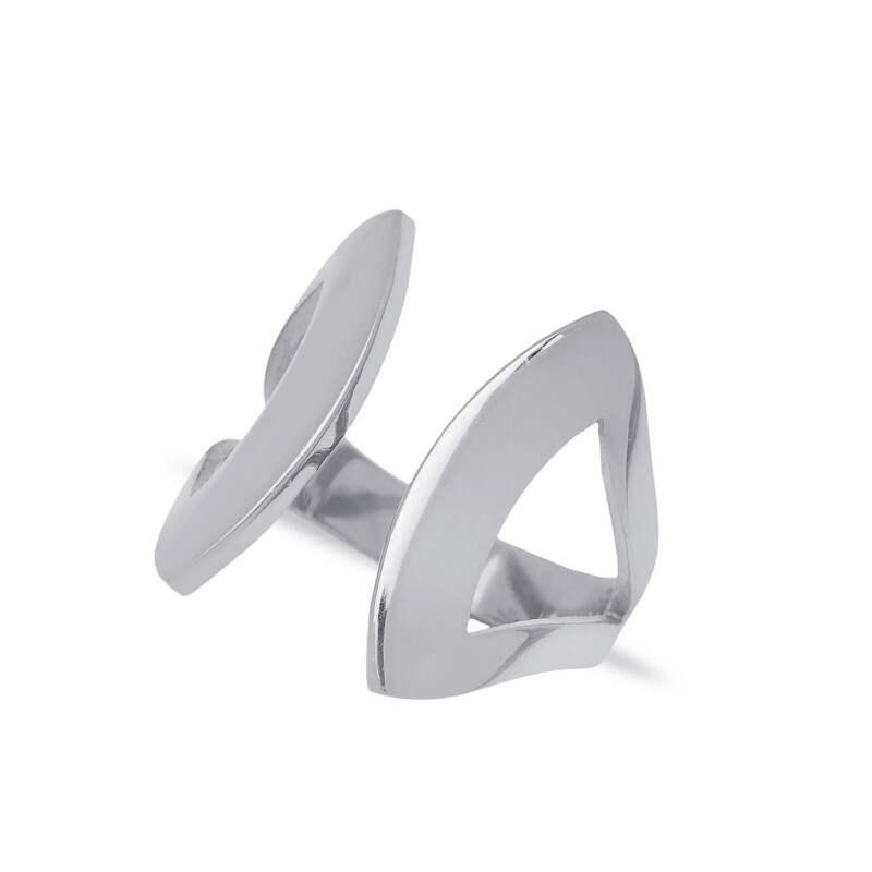 Massiver Ring aus 925 Sterlingsilber, rhodiniert