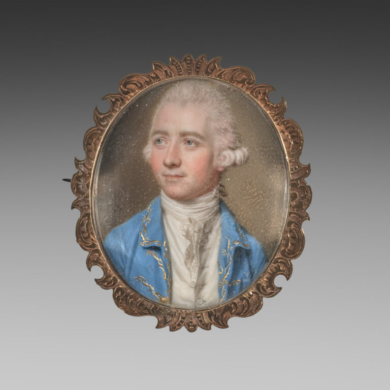 Portraitbrosche mit Bildnis eines jungen Mannes