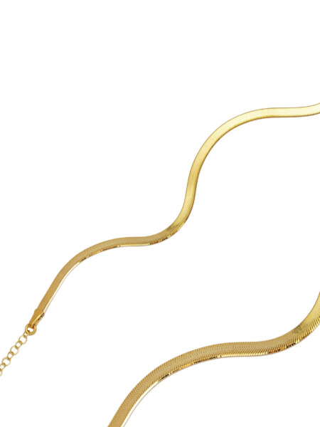 Armband aus 925 Sterlingsilber im Fischgräten-Design, Vermeil-Gold-Plattierung