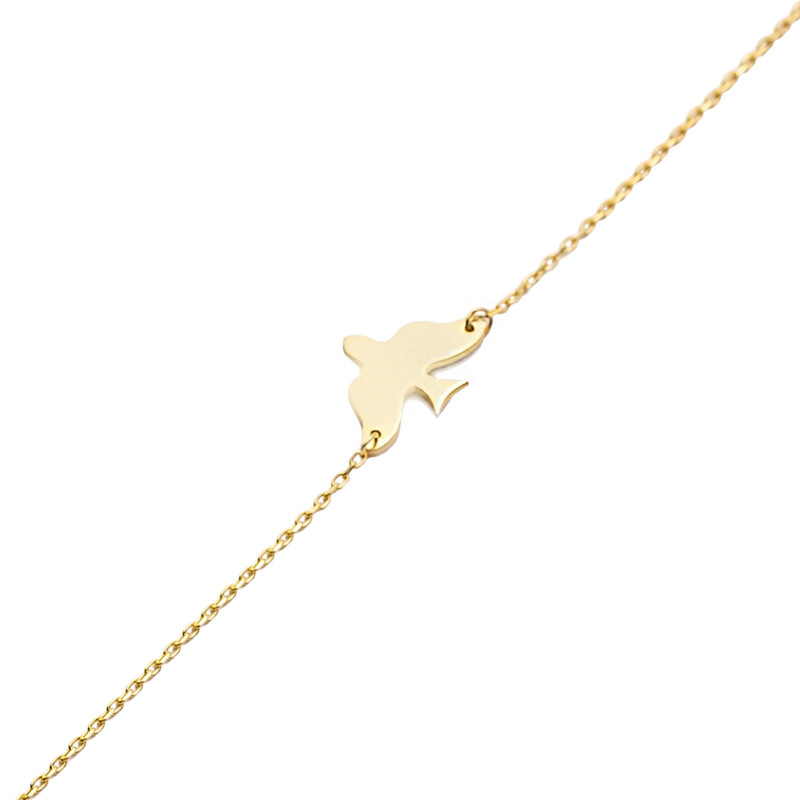 Armband Vogelanhänger gold 21700 Armband aus 925 Sterlingsilber mit Vogel, Vermeil vergoldet
