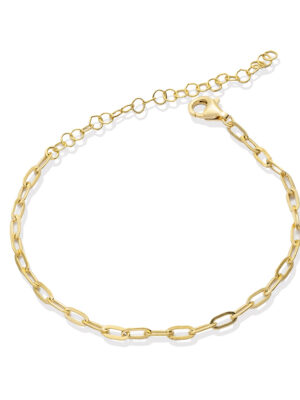 Armband aus 925 Sterlingsilber im Paperclip-Design, Vermeil vergoldet