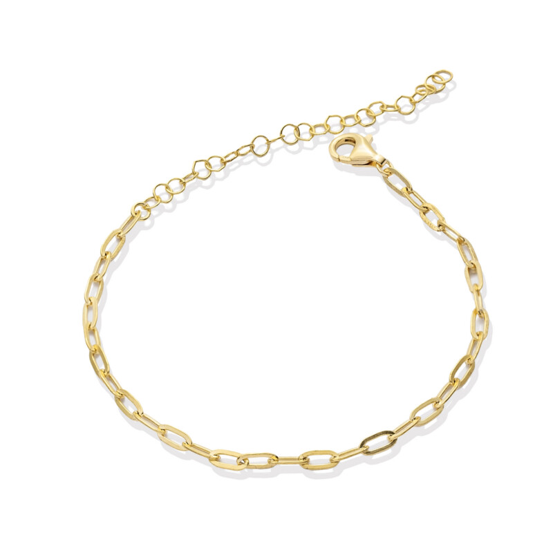 Armband aus 925 Sterlingsilber im Paperclip-Design, Vermeil vergoldet