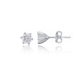 Ohrstecker mit Zirkonia in Six-Claw-Fassung, 925 Sterlingsilber