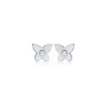 Ohrstecker in Schmetterlingsform in 925 Sterlingsilber, rhodiniert