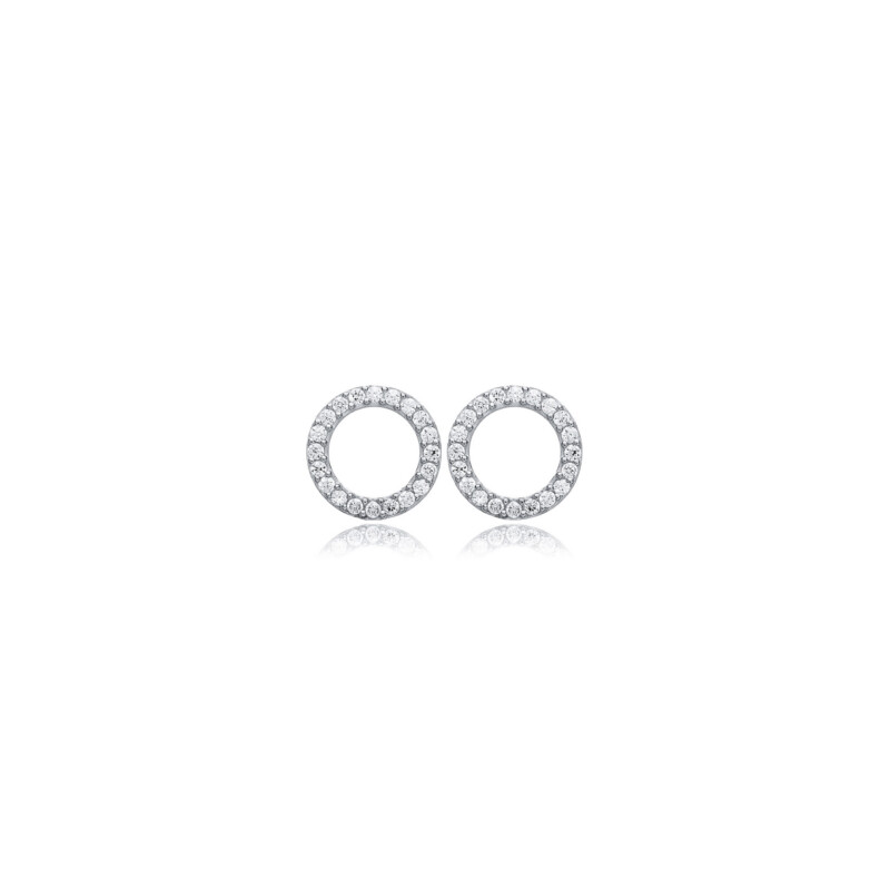 Ohrstecker aus 925 Sterlingsilber mit einem kleinen Zirkonia "Ring".